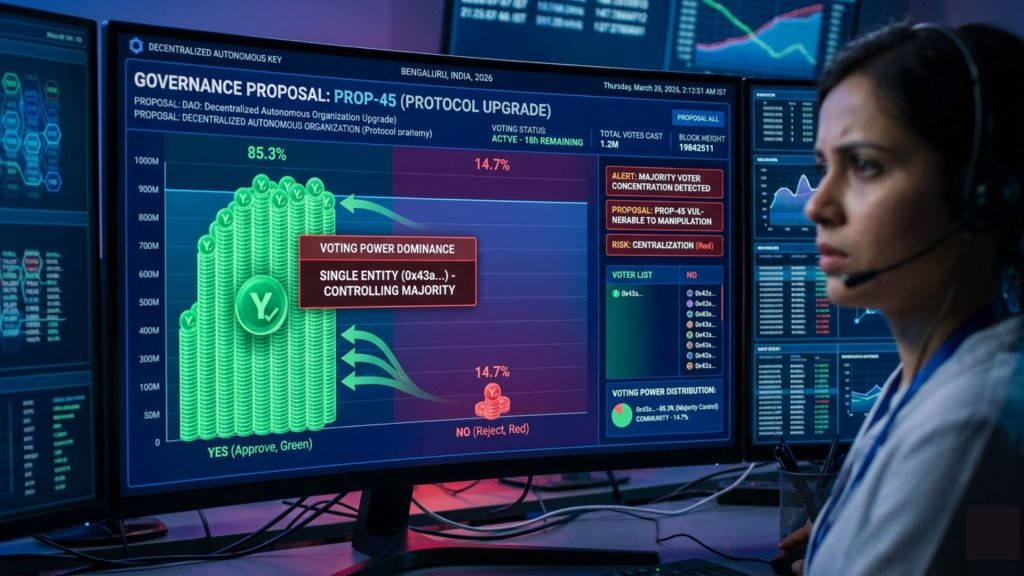 blockchain governance voting manipulation with concentrated token control