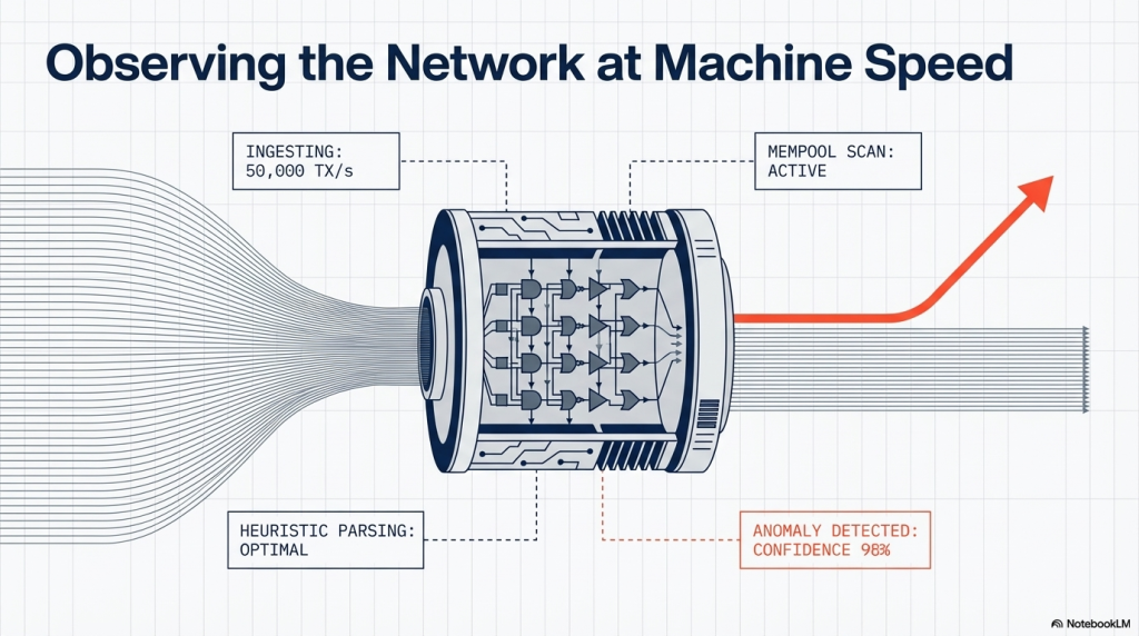 Real-time blockchain threat monitoring dashboard showing live on-chain alerts