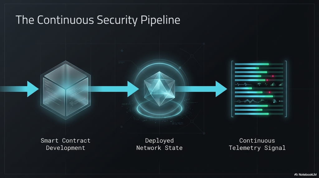 Diagram showing the four phases of a smart contract exploit: reconnaissance, setup, exploit, and extraction