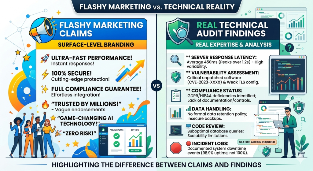 Comparison between audit firm marketing claims and real vulnerability findings in smart contracts
