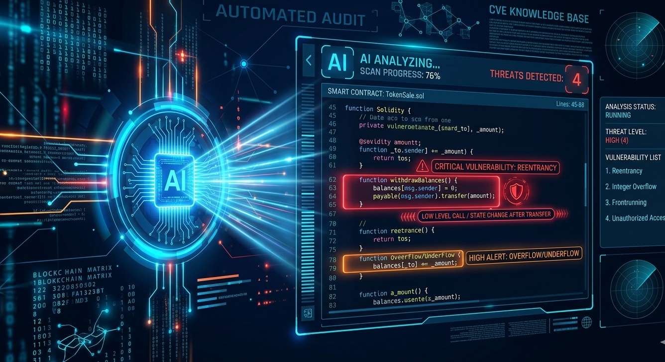 Automated smart contract security analysis detecting vulnerabilities before audit