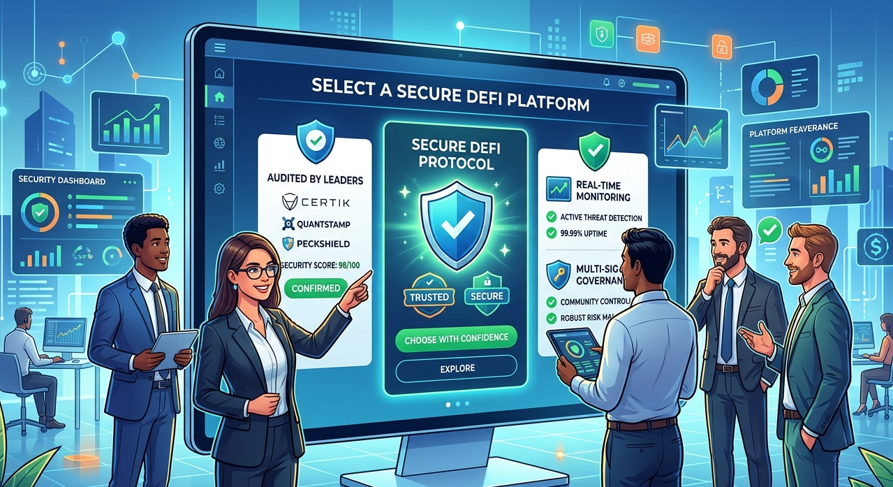 DeFi protocol gaining trust from users and institutions due to strong smart contract security practices