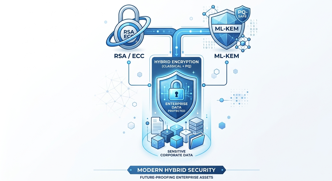 Hybrid encryption using classical and post-quantum cryptography together