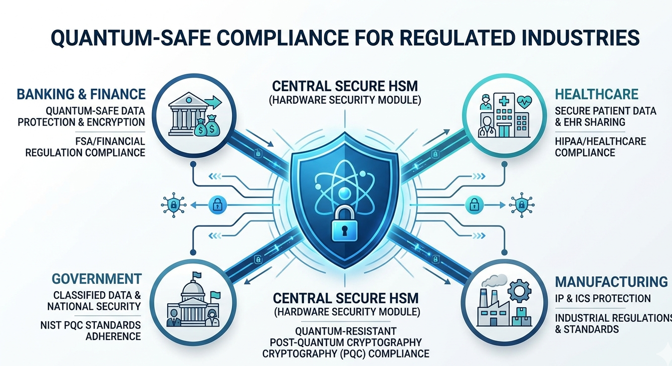Quantum-safe compliance platform for regulated enterprises across finance healthcare government and manufacturing