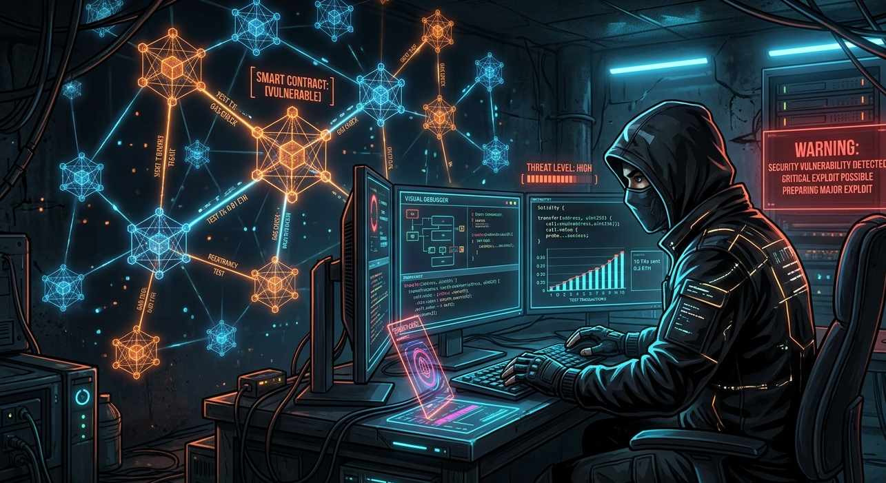 Early-stage probing and preparation activity by attackers before executing a smart contract exploit