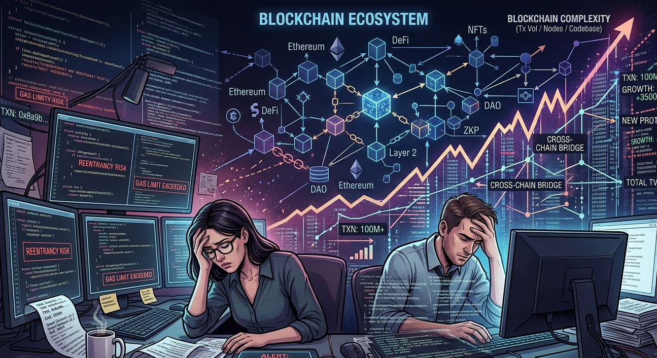 Human auditors struggling to review large-scale smart contract codebases compared to growing Web3 complexity