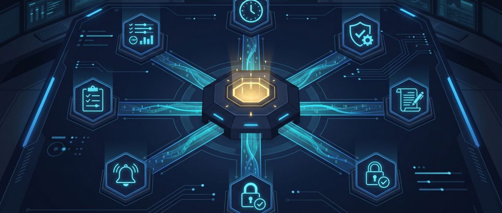 PQC policy engine enforcing cryptographic governance with algorithm approval workflows, rotation schedules, and audit logs