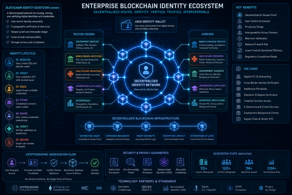 Blockchain and distributed ledger infrastructure supporting DID verification