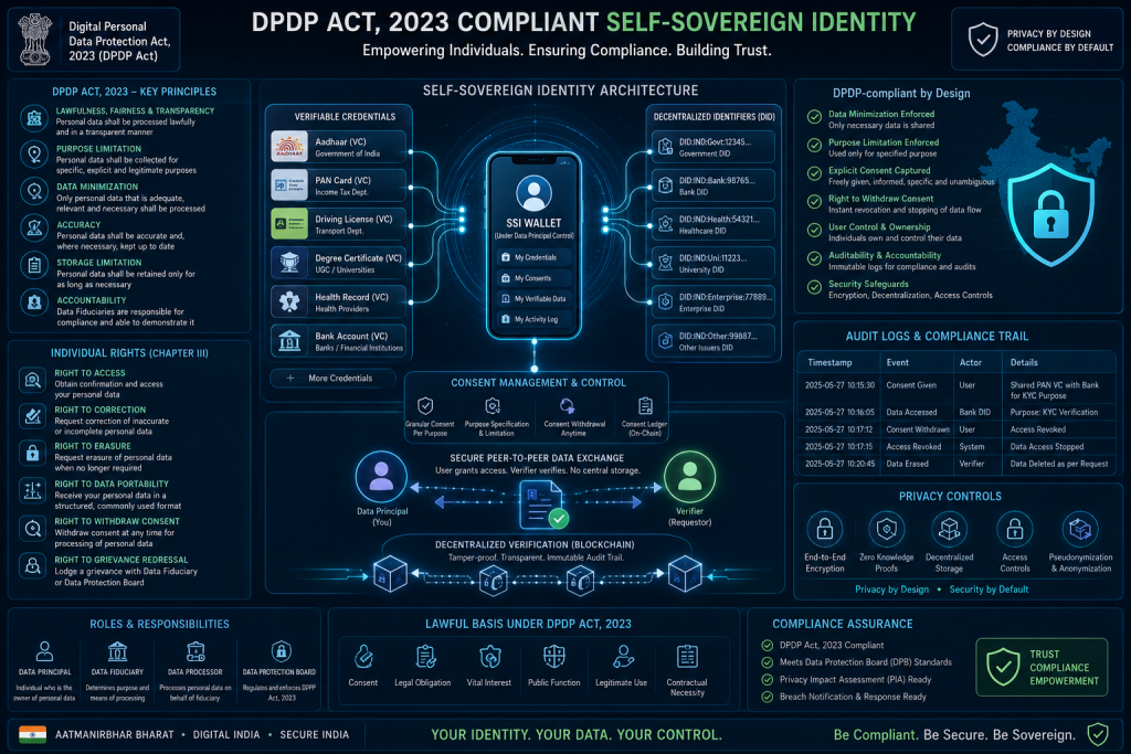 DPDP Act 2023 compliance requirements aligned with self-sovereign identity architecture
