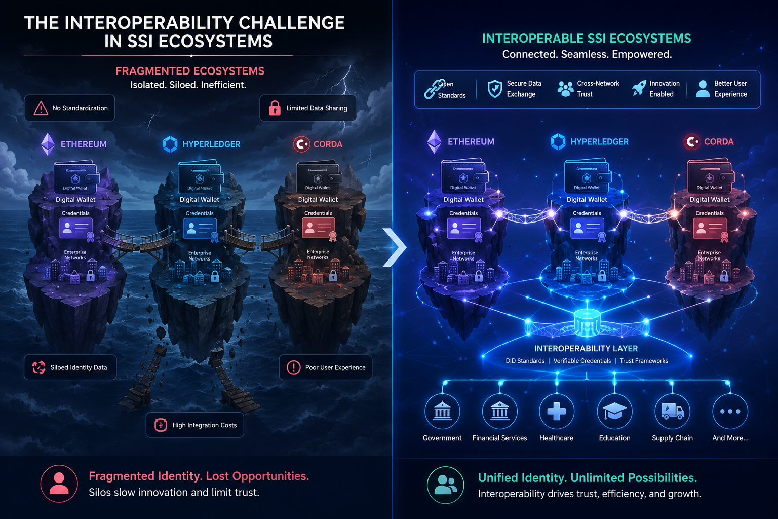 Interoperable Self-Sovereign Identity Across Enterprise Networks