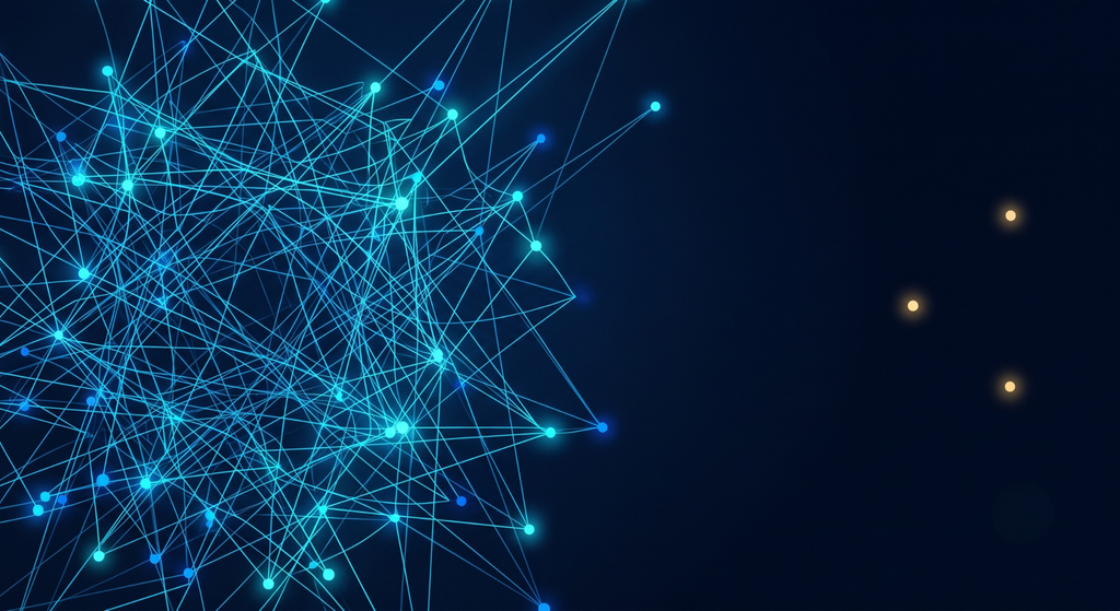 Tangled network diagram representing the complexity of manual key rotation across systems