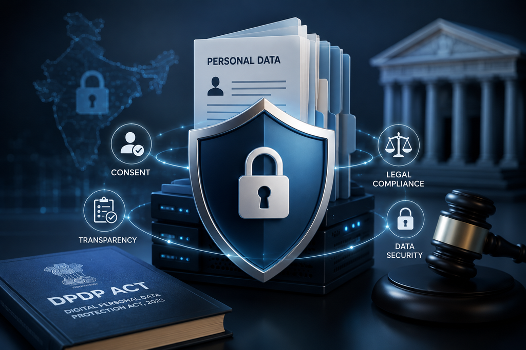 Illustration representing India's Digital Personal Data Protection Act and personal data governance
