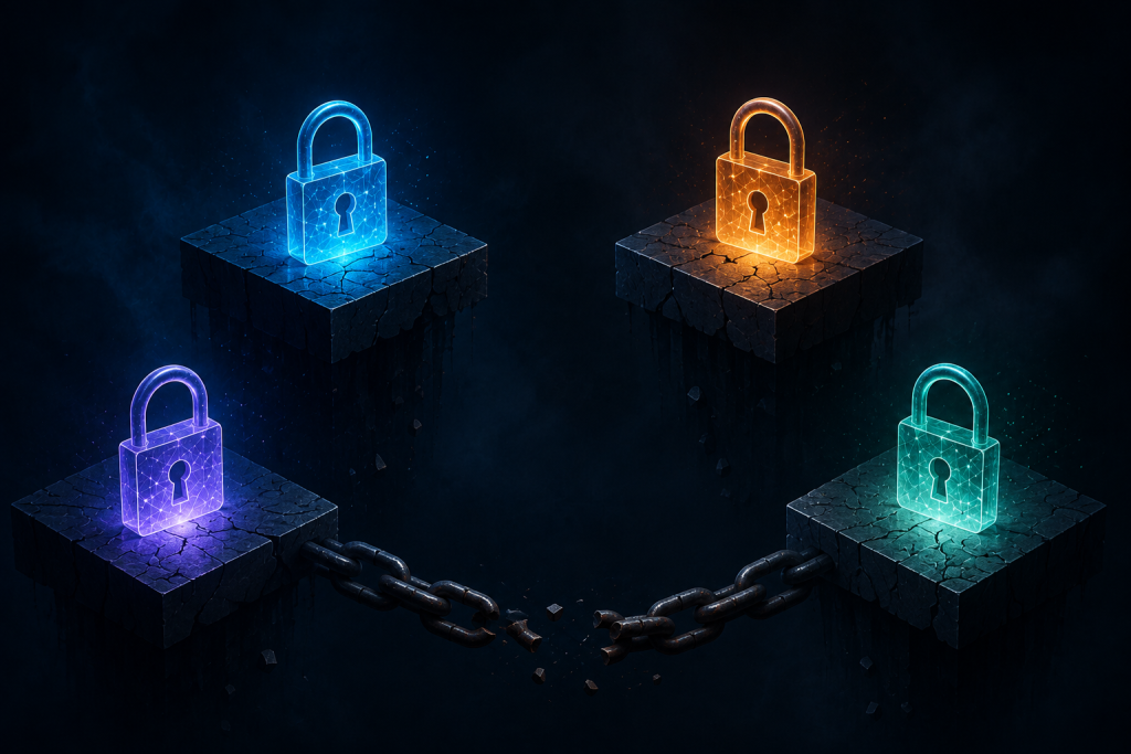 Isolated encryption keys across disconnected cloud environments illustrating the multi-cloud governance gap