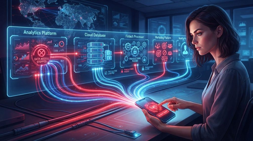 Real-time consent withdrawal enforcement across connected systems, instantly restricting access to personal data.