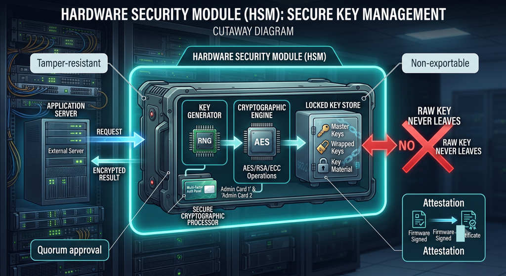 HSM tamper-resistant boundary protecting encryption keys