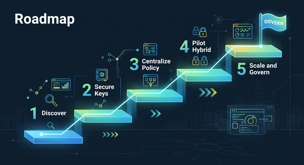 Five-phase PQC migration and rollout roadmap for enterprises