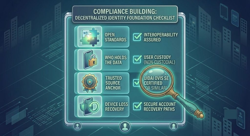 Enterprise checklist for adopting decentralized identity covering open standards, data custody, trusted issuers and device recovery