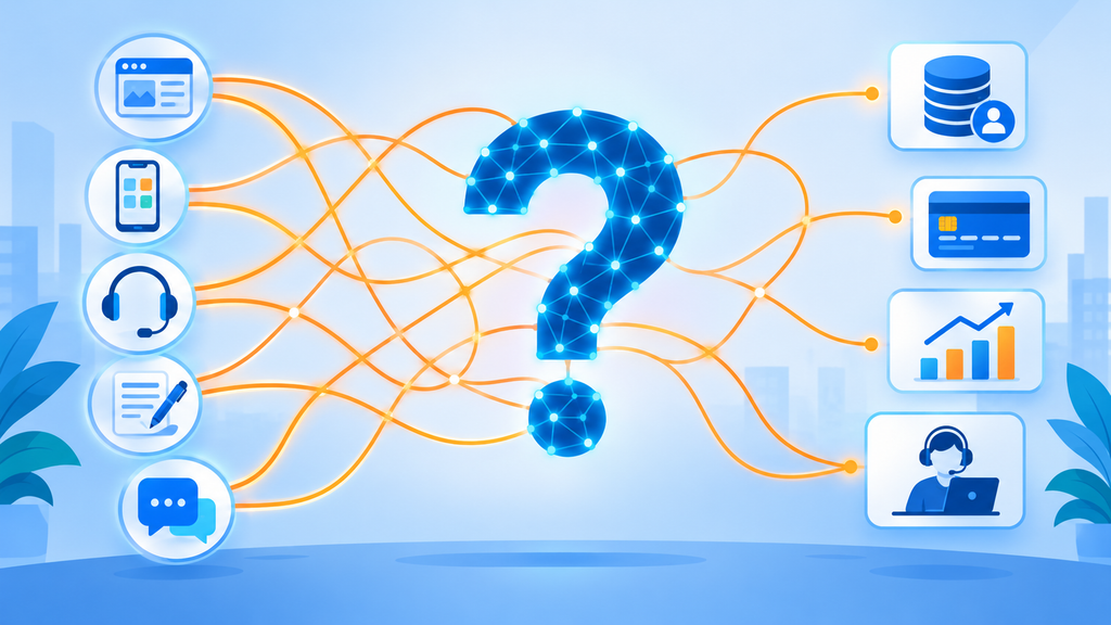 Personal data flowing from websites, apps and call centres into scattered business systems