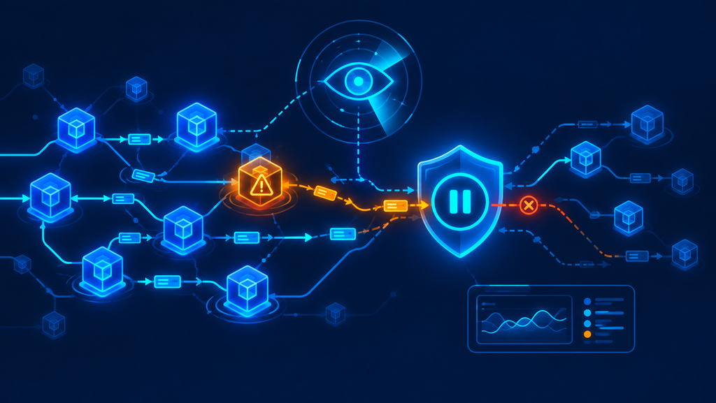 SecureWatch AI monitoring detecting suspicious on-chain activity and triggering AutoPause